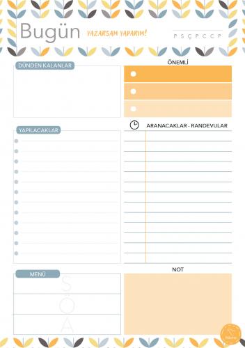 Günlük Planlayıcı Yaprak Desenli